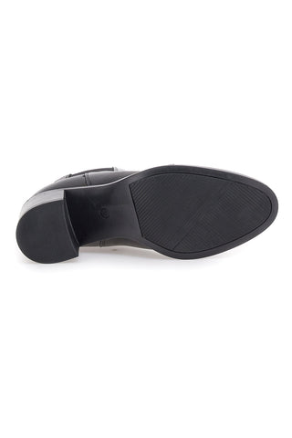 Schwarze Stiefeletten aus echtem Leder mit breitem Absatz und elastischen Einsätzen Pittarello Klasse 873240