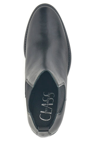 Schwarze Stiefeletten aus echtem Leder mit breitem Absatz und elastischen Einsätzen Pittarello Klasse 873240