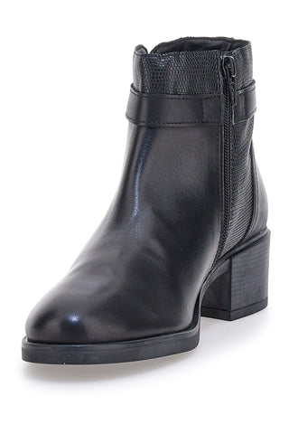 Stivaletti neri in pelle con fibbia laterale Pittarello Class 853065