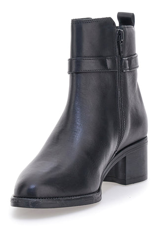 Stivaletti neri in pelle con tacco basso Pittarello Class 852160