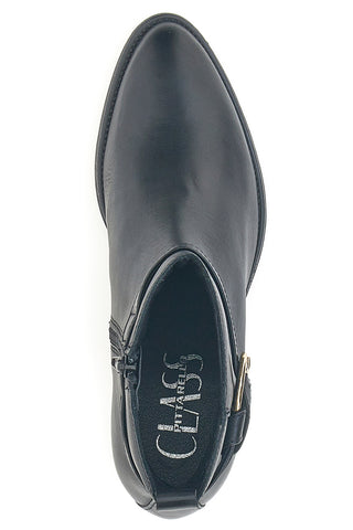 Pittarello Class 852160 Stiefeletten aus schwarzem Leder mit niedrigem Absatz