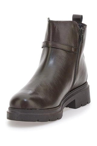 Stivaletti marroni in pelle con morsetto Pittarello Class 849240