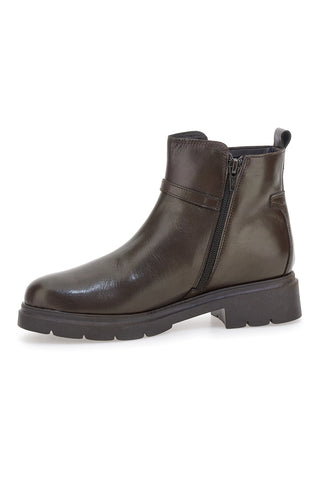 Stivaletti marroni in pelle con morsetto Pittarello Class 849240
