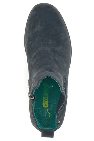 Schwarze vegane Stiefeletten mit Absatz und Memory Foam-Innensohle Eco Bio J5352210