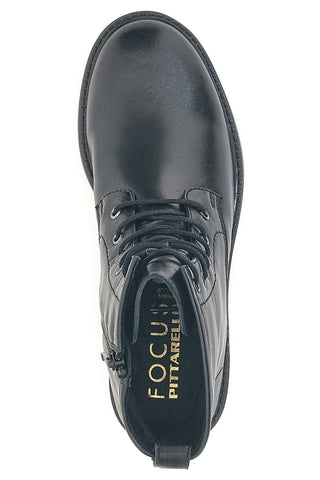 Anfibi neri con stringhe e zip laterale Pittarello Focus KI5242
