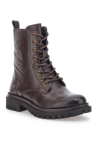 Pittarello Focus KI6193 braune Amphibien mit Profilsohle und seitlichem Reißverschluss