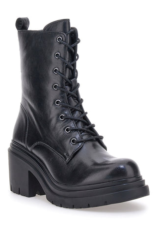 Pittarello Focus KI4040 schwarze Stiefeletten mit breitem Absatz und Schnürverschluss