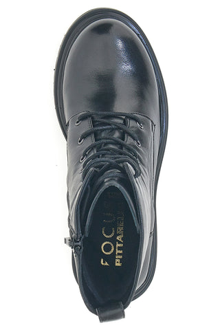 Pittarello Focus KI4040 schwarze Stiefeletten mit breitem Absatz und Schnürverschluss