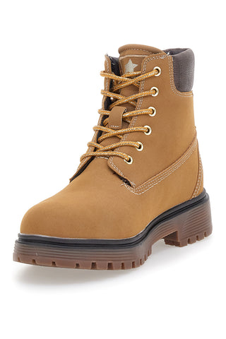 Ellie Nbk gepolsterte Leder-Ankle-Boots mit Profilsohle und Baumwollgürtel