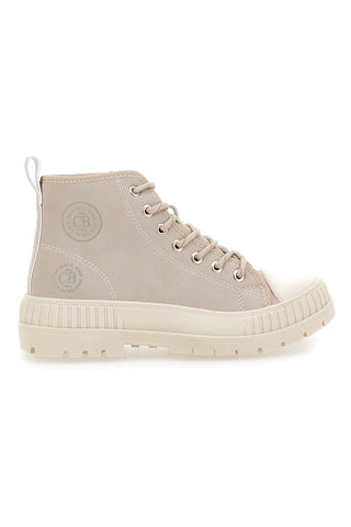 Beige High-Top-Schuhe aus Stoff mit dicker Sohle, Cotton Belt CBW522A0002