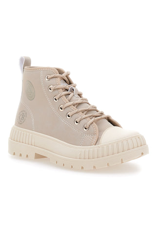 Beige High-Top-Schuhe aus Stoff mit dicker Sohle, Cotton Belt CBW522A0002