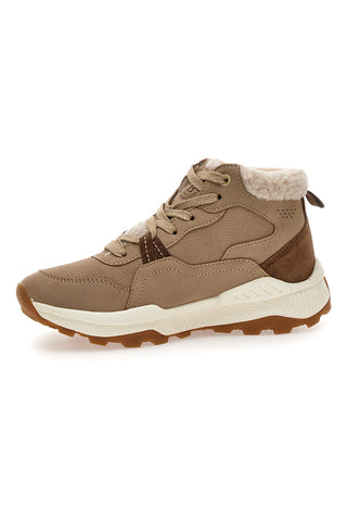 Beige High-Top-Schuhe mit gepolsterten Sohlen und einem dicken Baumwollgürtel von Corvara