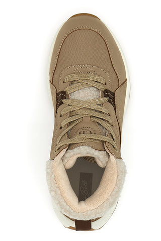 Beige High-Top-Schuhe mit gepolsterten Sohlen und einem dicken Baumwollgürtel von Corvara