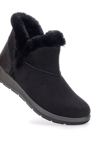 Stivaletti neri con interno in pelo e suola flessibile Inblu 71 WG