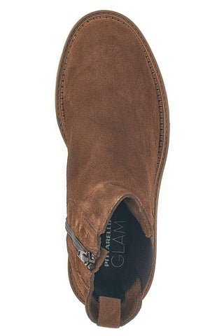 Stivaletti marroni scamosciati in vera pelle con inserti elasticizzati Pittarello glam 6436675