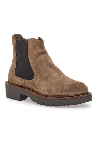 Stivaletti marroni scamosciati in vera pelle con suola carrarmato Pittarello glam 6436019