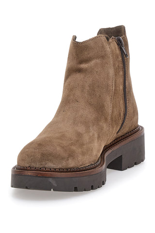 Stivaletti marroni scamosciati in vera pelle con suola carrarmato Pittarello glam 6436019