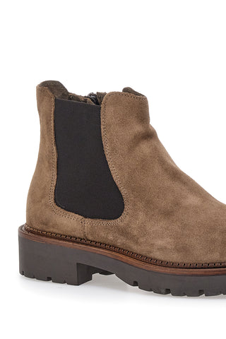 Stivaletti marroni scamosciati in vera pelle con suola carrarmato Pittarello glam 6436019