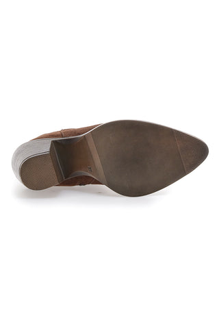 Stivaletti marroni scamosciati in vera pelle con tacco alto squadrato Pittarello glam 6326400