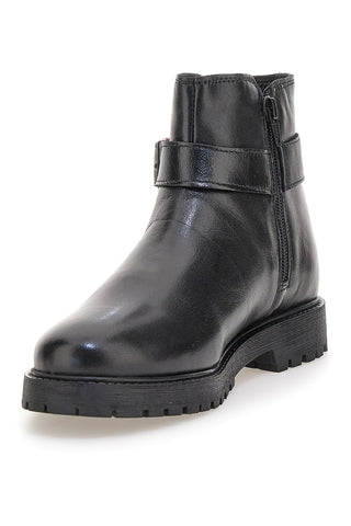 Prima Riga A04GAUDI Schwarze Stiefeletten mit seitlicher Schnalle