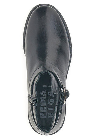 Prima Riga A04GAUDI Schwarze Stiefeletten mit seitlicher Schnalle
