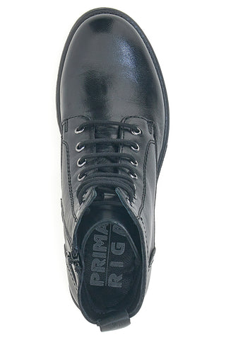 Anfibi neri in pelle con lacci Prima riga LB500