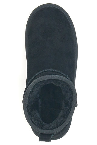 Stivaletti Pantofole neri con pelo effetto scamosciato Mon Dieu L1200