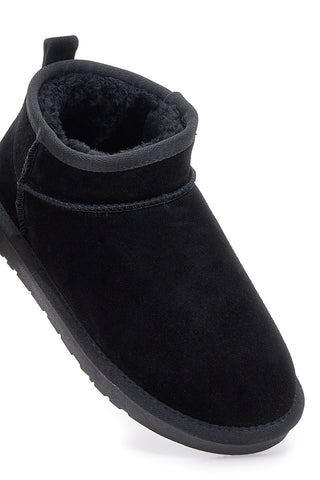 Stivaletti Pantofole neri con pelo effetto scamosciato Mon Dieu L1200