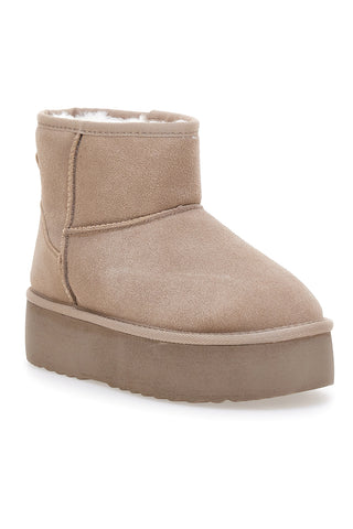 Stivaletti Pantofole beige suola platform e interno con pelo Mon Dieu L1251