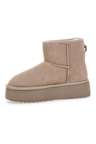 Stivaletti Pantofole beige suola platform e interno con pelo Mon Dieu L1251