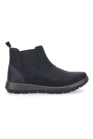 Schwarze Stiefeletten mit elastischen Einsätzen und leichter Sohle Inblu 59 WG