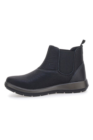 Stivaletti neri con inserti elastici e suola leggera Inblu 59 WG
