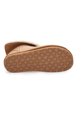 Stivaletti pantofola beige con risvolto in pelo e interno caldo Inblu 23 FX