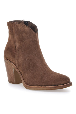 Braune Echtleder-Stiefelette mit Absatz Pittarello Love 6326400