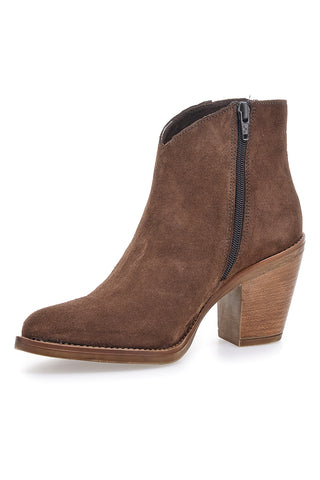 Braune Echtleder-Stiefelette mit Absatz Pittarello Love 6326400