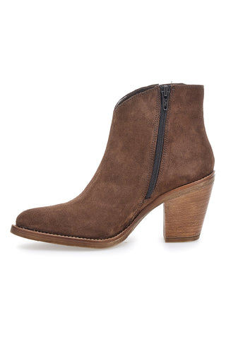 Braune Echtleder-Stiefelette mit Absatz Pittarello Love 6326400