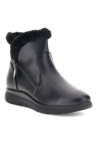 Stivaletto Nero con Zip e Bordo con Pelo Plocadi MIN4195
