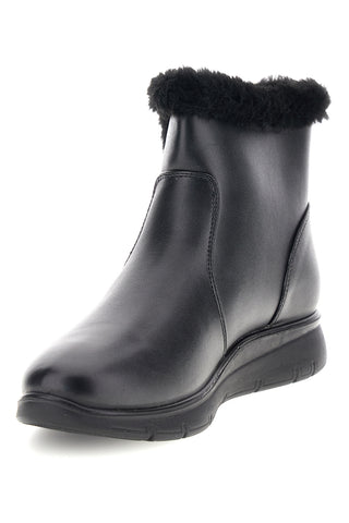 Stivaletto Nero con Zip e Bordo con Pelo Plocadi MIN4195