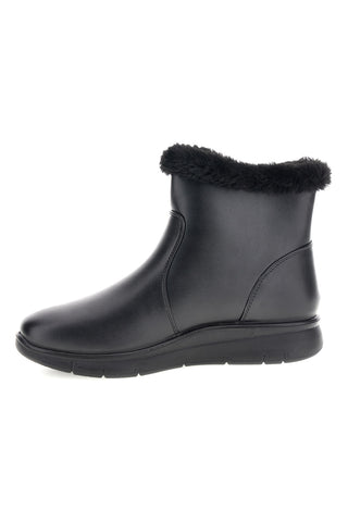 Stivaletto Nero con Zip e Bordo con Pelo Plocadi MIN4195