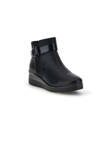 Stivaletti Nero con Zip e Fibbia Plocadi MINB226