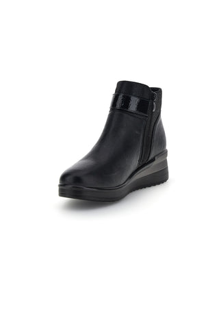 Stivaletti Nero con Zip e Fibbia Plocadi MINB226