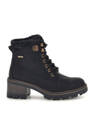 Schwarze Schnürstiefeletten mit Strickrand Altemberg 2303901