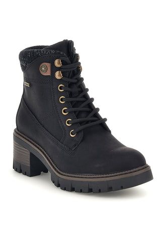 Schwarze Schnürstiefeletten mit Strickrand Altemberg 2303901