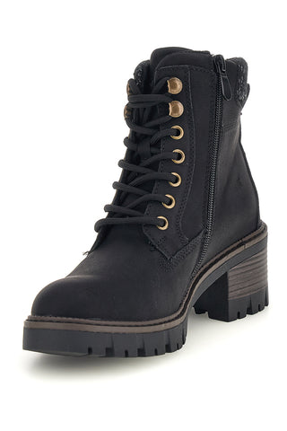 Schwarze Schnürstiefeletten mit Strickrand Altemberg 2303901