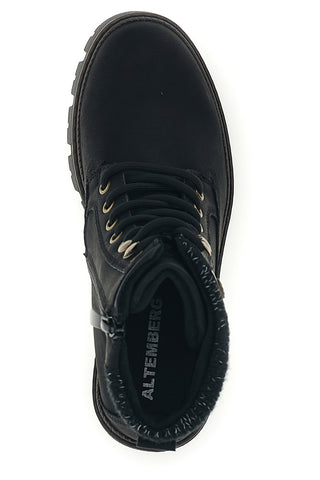 Schwarze Schnürstiefeletten mit Strickrand Altemberg 2303901