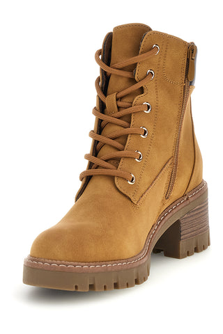 Ockergelbe Stiefeletten mit Absatz und Schnürung Altemberg 2303936