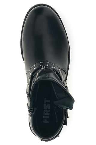Stivaletti Neri con Fibbie e Borchie The first P735
