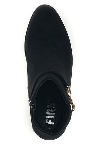 Schwarze Stiefeletten in Wildlederoptik mit Schmuck-Schnalle „The first P742“