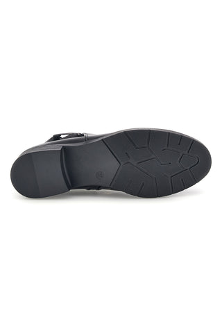 Stivaletti Neri con Fibbia e Inserti Elasticizzati The first P736