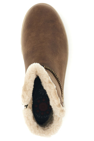 Stivaletti marroni water repellent con bordo in pelo e doppia zip Relife 588722808B11R